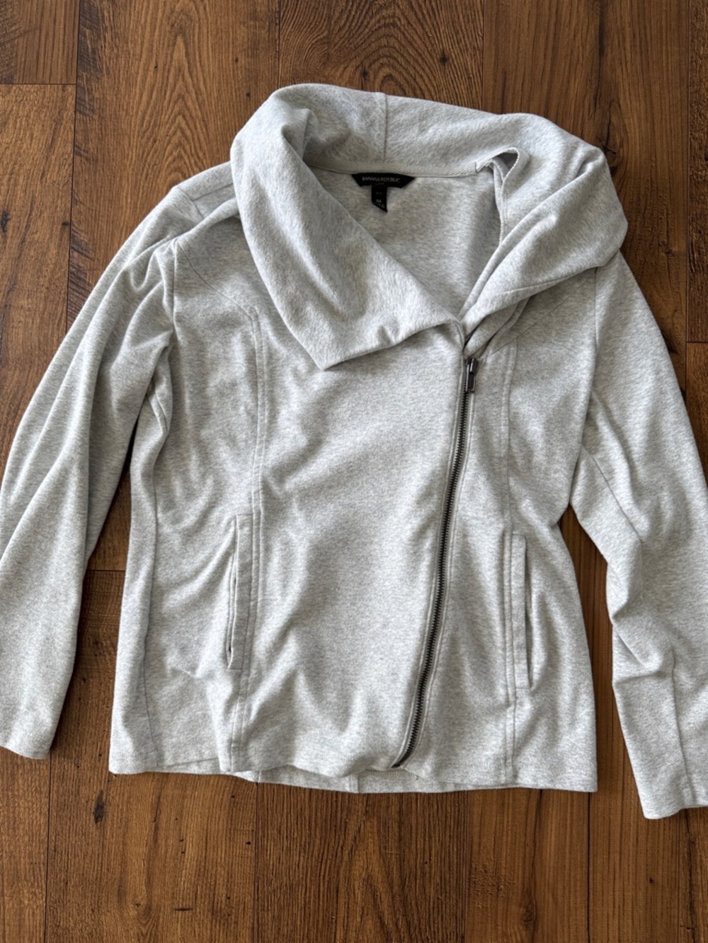 Banana Republic grey zip up sweatshirt, size petite medium